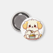 Dog eating lunch magnet (Vorderseite/Rückseite)