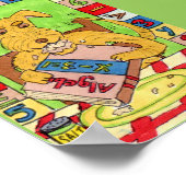 Dog Eating Mathe Hausaufgaben Mini Folk Art Poster (Ecke)