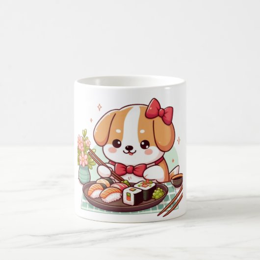 Dog eating sushi kaffeetasse (Mittel)