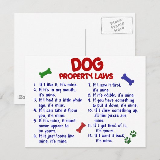 DOG-Eigenschaftengesetze 2 Postkarte (Vorne/Hinten)