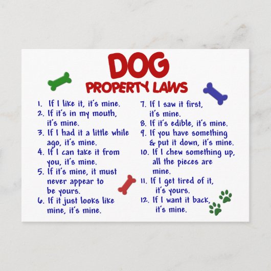 DOG-Eigenschaftengesetze 2 Postkarte (Vorderseite)