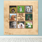 Dog ein anderes Wort für Liebe | 8 Foto Collage Br Leinwanddruck (Insitu (Holzboden))