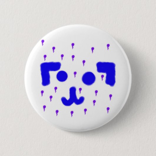 Dog Emoticon Paint Tropfen Button (Vorderseite)