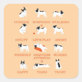 dog emotion  quadratischer aufkleber