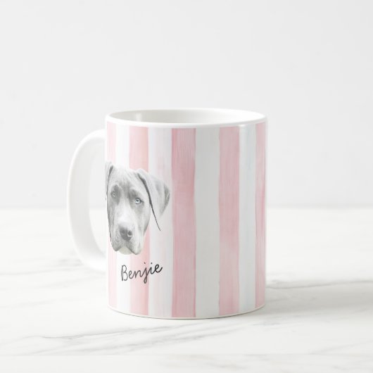 Dog Face | Custom Pet Photo and Name Kaffeetasse (Vorderseite Links)