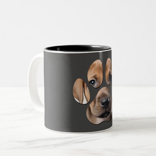 Dog Face Dog Paw Tasse (Vorderseite Links)