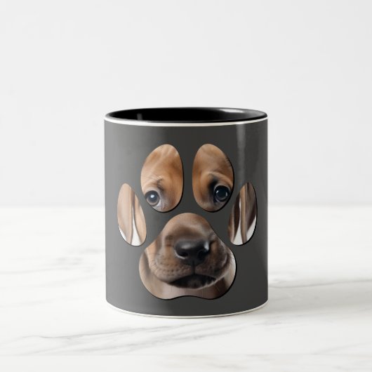 Dog Face Dog Paw Tasse (Mittel)