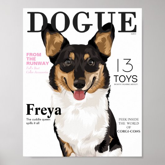 Dog Fashion Magazine Cover Poster Dogue (Vorne)