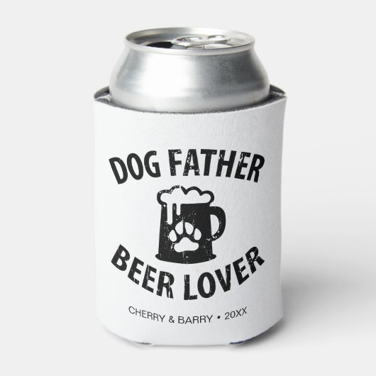 Dog Father Beer Lover Funny Dog Lover Dosenkühler (Kanne Vorderseite)