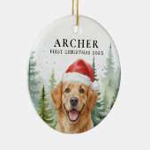Dog First Christmas Pet Puppy Photo Personalized Keramik Ornament (Rechts)