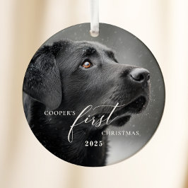 Dog First Christmas Script Ornament