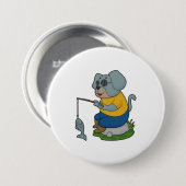 Dog Fishing Fisher Finish Button (Vorne & Hinten)