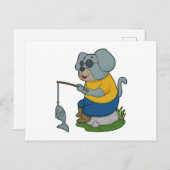 Dog Fishing Fisher Finish Postkarte (Vorne/Hinten)