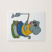 Dog Fishing Fisher Finish Puzzle (Horizontal)