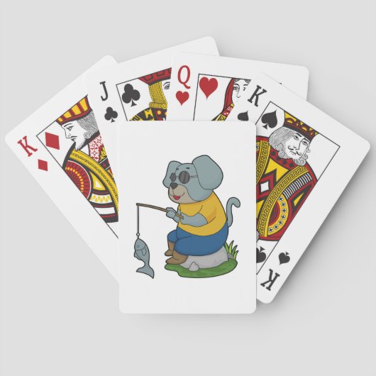 Dog Fishing Fisher Finish Spielkarten (Rückseite)