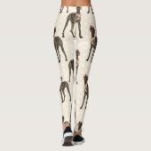 Dog Floral Great Dane Muster, Hund Lover Leggings (Rückseite)