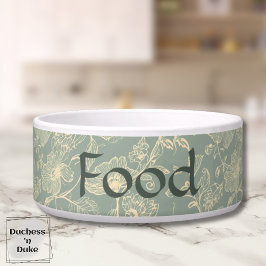 Dog Food Bowl - Sage Green Botanical, Name  Napf