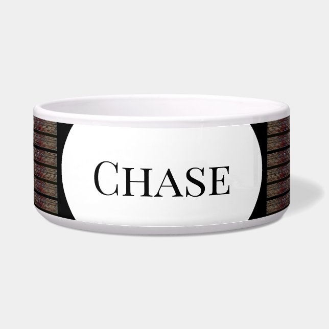 Dog Food Bowl w Black Pattern - HAMbWG Napf (Vorderseite)