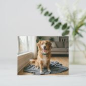 Dog Forever Home Announcement  Postkarte (Stehend Vorderseite)