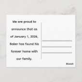 Dog Forever Home Announcement  Postkarte (Rückseite)