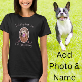 Dog Foto Best Dog Auntie Ever Heart Paw Print T-Shirt