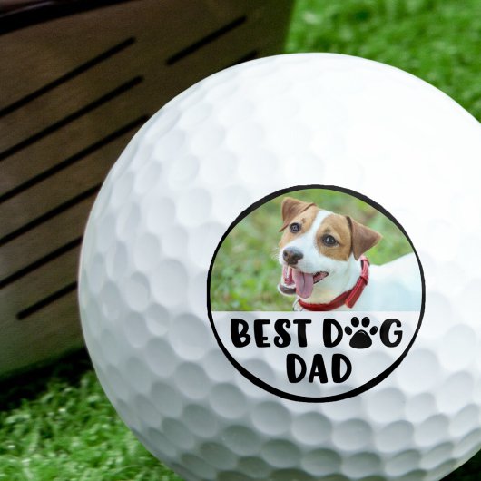 Dog Foto BEST DOG VATER Pawprint Golfball