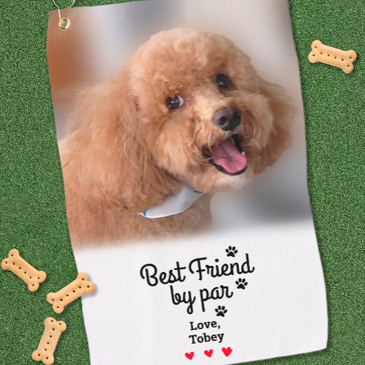 Dog Foto Best Friend by Par Fun BESTE FREUNDIN Fun Golfhandtuch