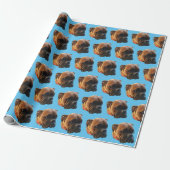 Dog Foto Boxer Puppy Bright Blue Custom Geschenkpapier (Ungerollt)