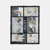 Dog Foto Collage Einfach elegant Schwarz und Weiß Fleecedecke (Vorderseite)