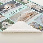 Dog Foto Collage Einfach Moderne Aquamarin und gra Sherpadecke (3/4)
