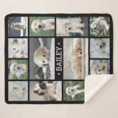 Dog Foto Collage Einfach Modernes Schwarz/Weiß Sherpadecke (Vorderseite (Horizontal))