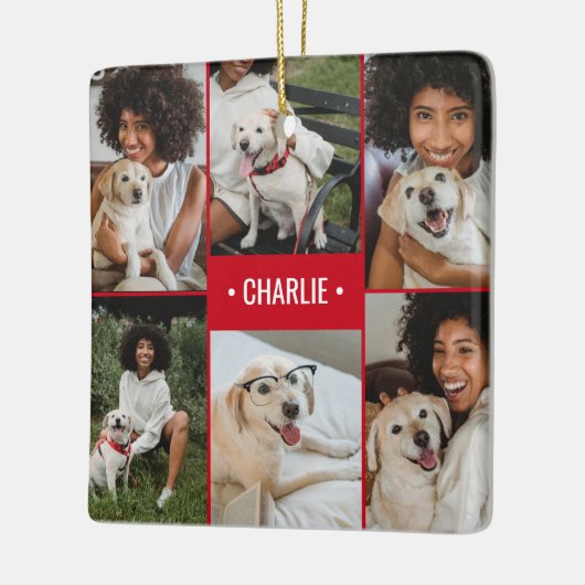 Dog Foto Collage Mit Monogramm Keramikornament (Links)