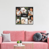 Dog Foto Collage Mit Monogramm Leinwanddruck (Insitu (Wohnzimmer))