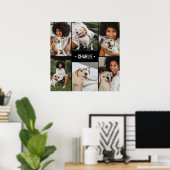 Dog Foto Collage Mit Monogramm Poster (Heimbüro)