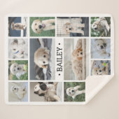Dog Foto Collage Moderne Minimal Schwarz und Weiß Sherpadecke (Vorderseite (Horizontal))