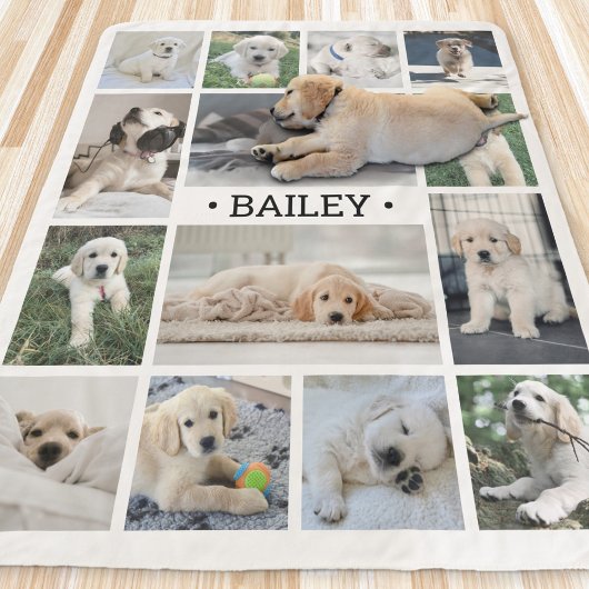 Dog Foto Collage Moderne Minimal Schwarz und Weiß Sherpadecke