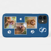 Dog Foto Collage Monogram Blue Pet Case-Mate iPhone Hülle (Rückseite (Horizontal))