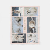 Dog Foto Collage Niedlich Einfach Rosa und Gold Fleecedecke (Vorderseite)