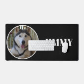 Dog Foto Einfach Schwarz Benutzerdefiniert Schreibtischunterlage (Tastatur & Maus)