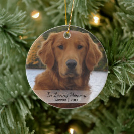 Dog Foto in Loving Memory Name Year Christmas Keramikornament