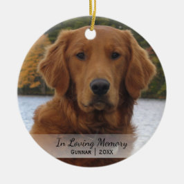 Dog Foto in Loving Memory Name Year Christmas Keramikornament
