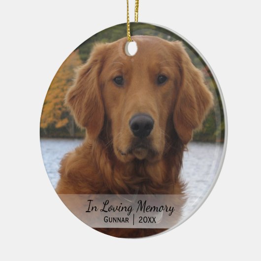 Dog Foto in Loving Memory Name Year Christmas Keramikornament (Links)
