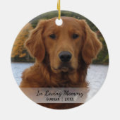 Dog Foto in Loving Memory Name Year Christmas Keramikornament (Hinten)