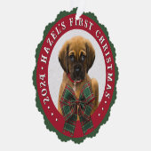 Dog Foto Kariert Bow Weihnachtszeitung Ornament Ca (Rechts)