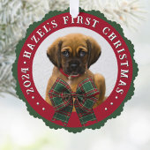 Dog Foto Kariert Bow Weihnachtszeitung Ornament Ca