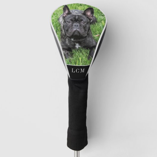 Dog-Foto-Monogramm Golf Headcover (Vorderseite)
