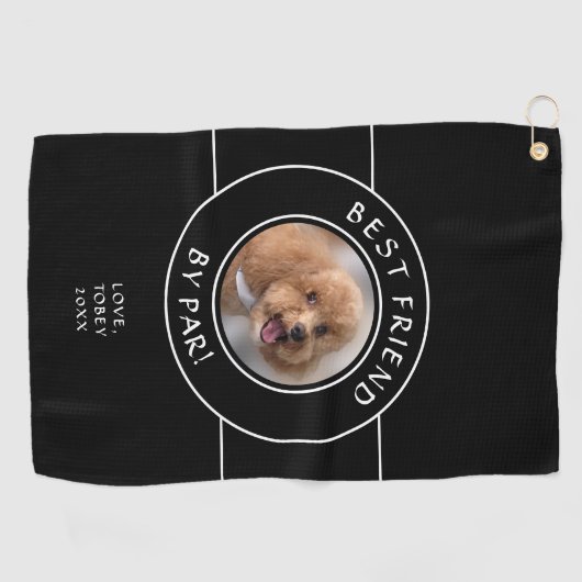 Dog Foto Spaß Bester Freund von Par Modern Pro Bla Golfhandtuch (Horizontal)