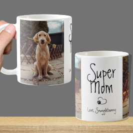 Dog Foto Super Mama Herzklappen Druck Kaffeetasse