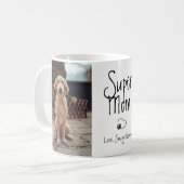 Dog Foto Super Mama Herzklappen Druck Kaffeetasse (Vorderseite Links)