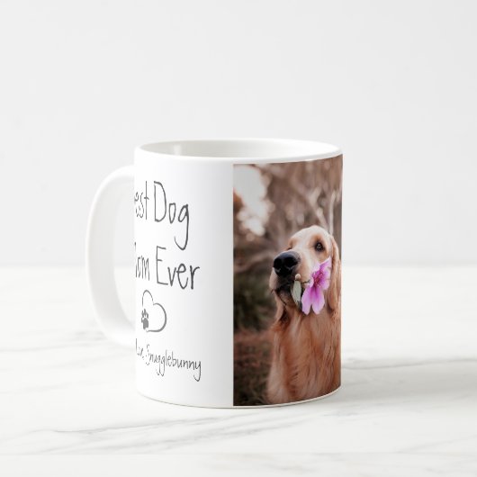 Dog Foto Super Mama Herzklappen Druck Kaffeetasse (Vorderseite Links)